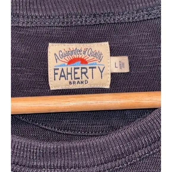 Faherty Legend Sweater Crew Sweatshirt Men’s Large Sunwashed Soft Twill Stretch - Picture 4 of 7